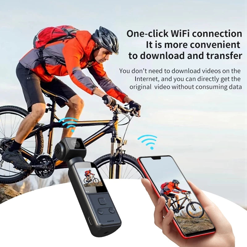 Alston K1 4K HD Pocket Action Camera 1.33 inch Anti shake of the body 270° Manual rotation WiFi