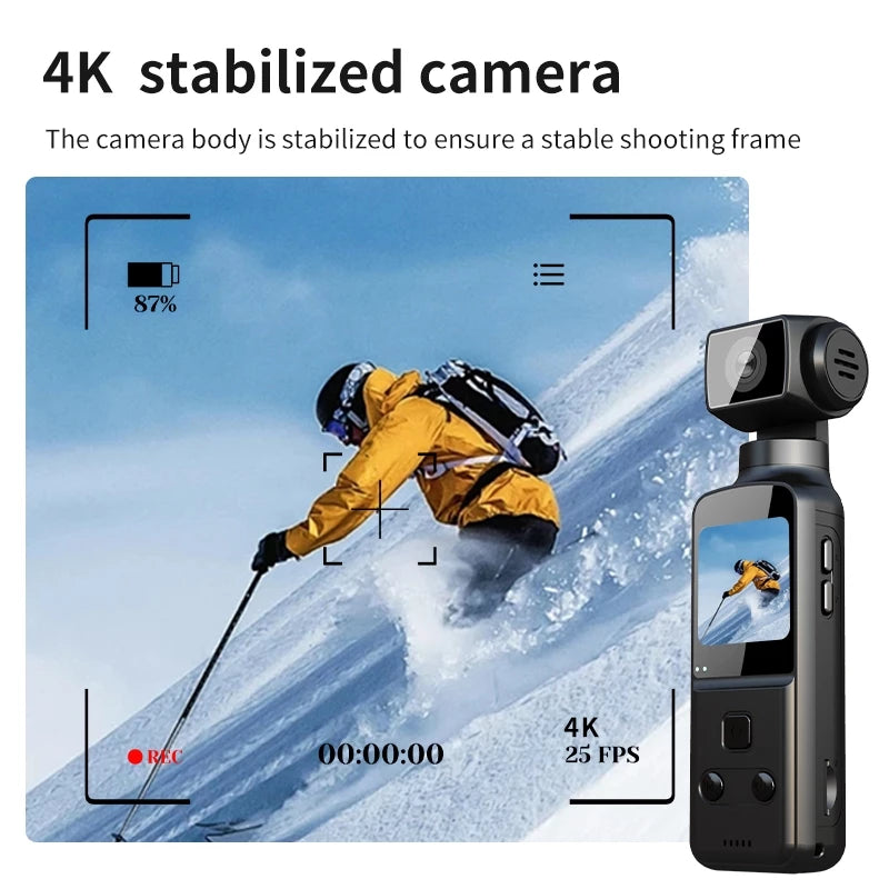 Alston K1 4K HD Pocket Action Camera 1.33 inch Anti shake of the body 270° Manual rotation WiFi