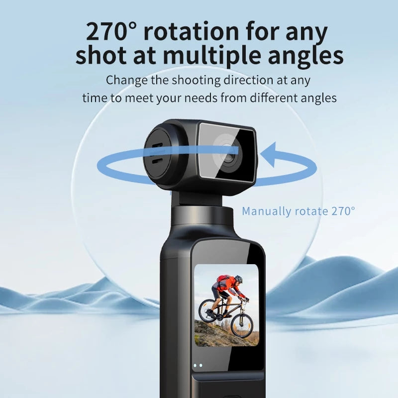 Alston K1 4K HD Pocket Action Camera 1.33 inch Anti shake of the body 270° Manual rotation WiFi