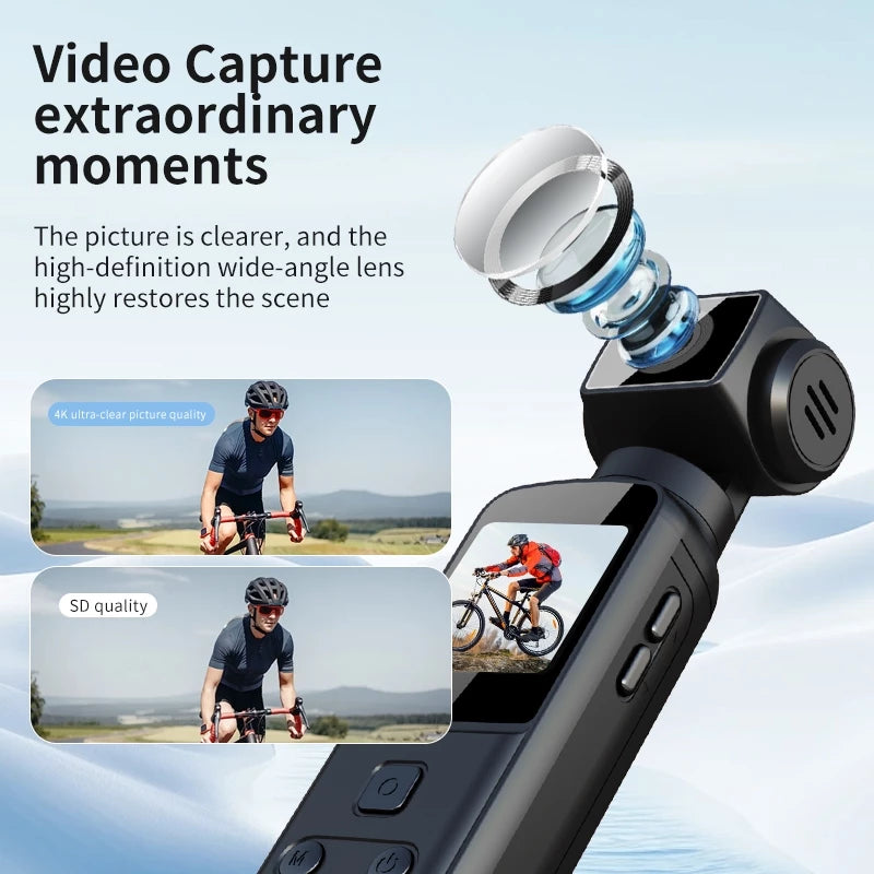 Alston K1 4K HD Pocket Action Camera 1.33 inch Anti shake of the body 270° Manual rotation WiFi